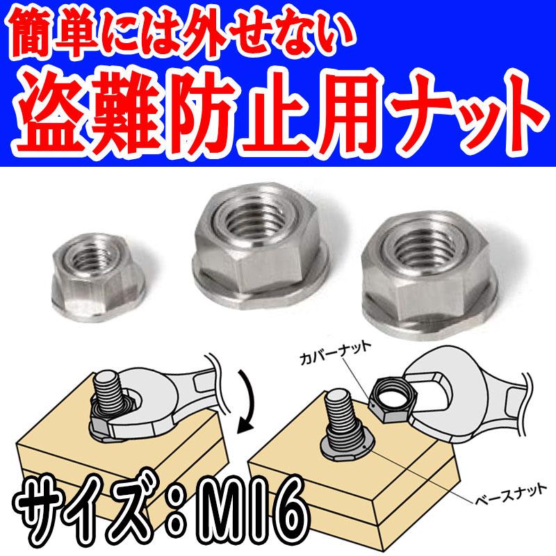 NBK 盗難防止ナット SHNRS-M16 分解 いたずら 防止 M16 ボルト用 並目 