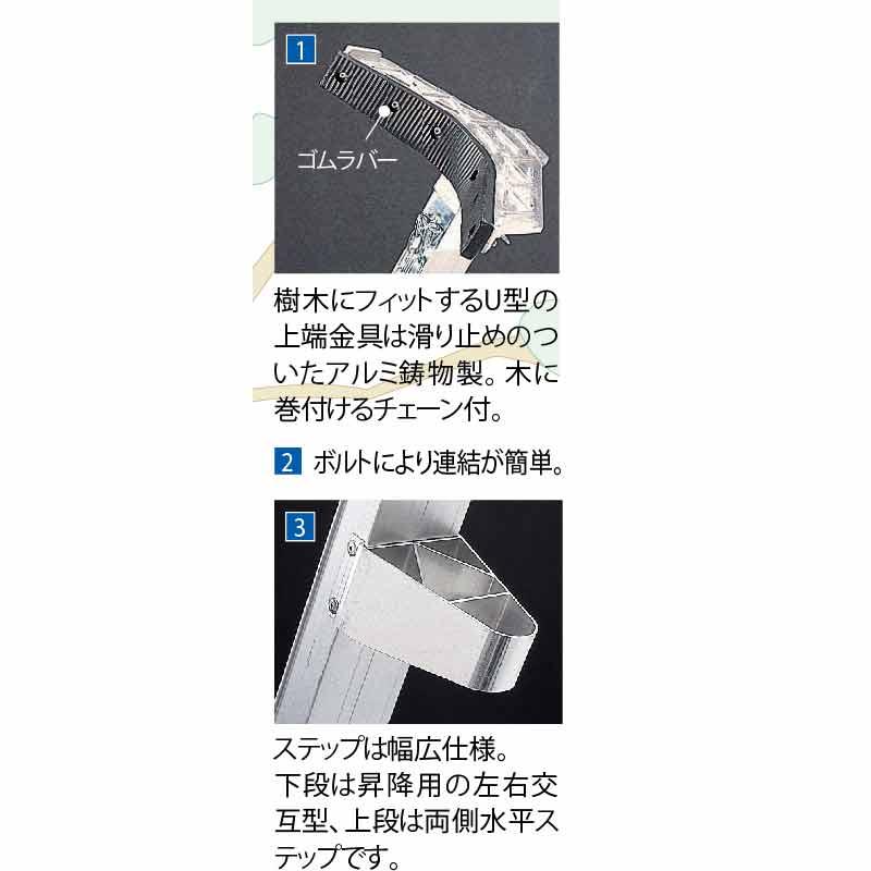 枝打ち 木登り ハシゴ ワンダ WR-60 林業用 はしご 園芸 ジョイント式 木に巻き付けるチェーン式 ハラックス 防J 代引不可 個人宅配送不可｜plusyskenchiku｜03