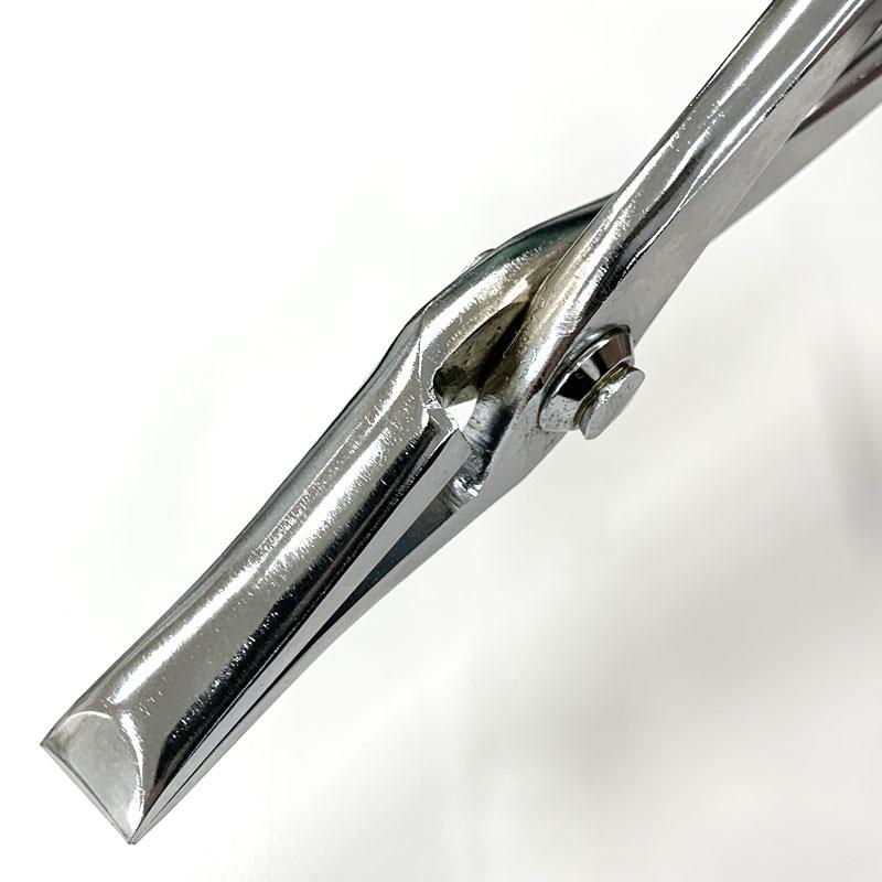 板金用 つかみ箸 平掴み ニッケルクロームメッキ 12mm 017-030 板金用 つかみ箸 平掴み ニッケルクロームメッキ 12mm 017-030