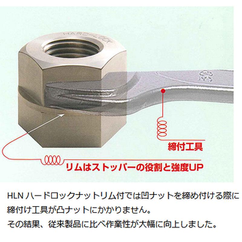 日本限定 ハードロックナット 50個入 HLN-R-1.75 スタンダード リム付 M12 ピッチ1.75 SUS304または相当 ゆるみ止 ナット ハードロック工業 コT 代引不可