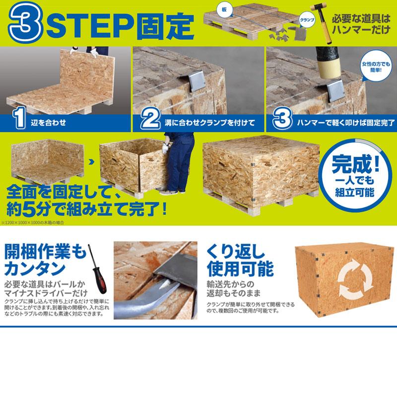 運送 梱包用 木箱 FastFix 1100x1000x1100 62.72kg 配送 輸出時 熱処理