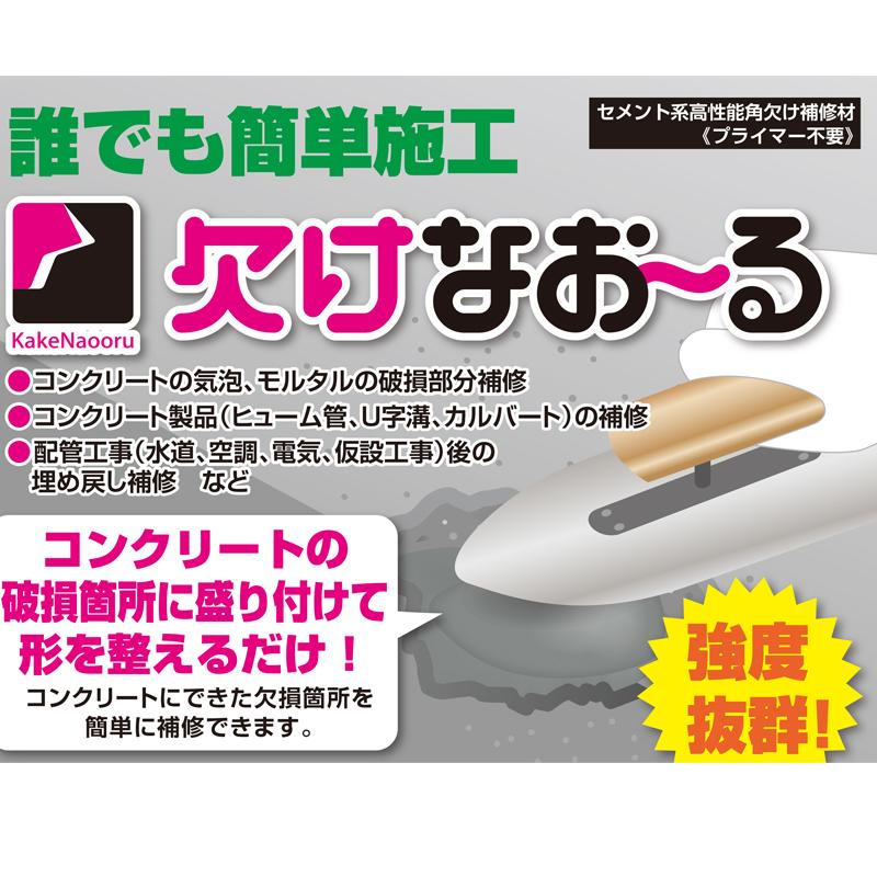 セメント系高性能角欠け補修材 欠けなおーる 1kg コンクリート 気泡 角
