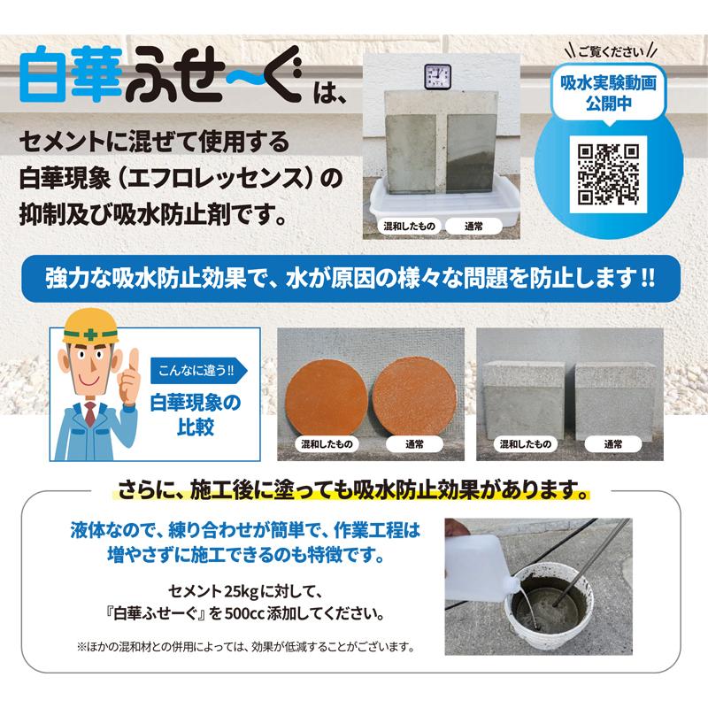 住宅基礎専用防汚保護材 白華ふせーぐ 1L エフロレッセンス 抑制 吸水