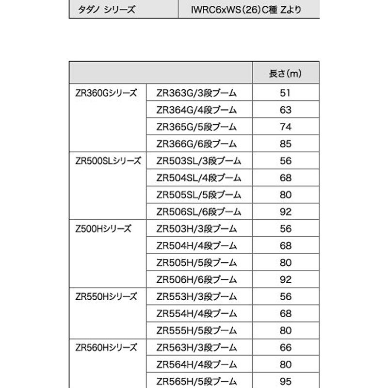 トラックワイヤーロープ C種 Zより 1mから 8mm IWRC6xWS(26) 一般