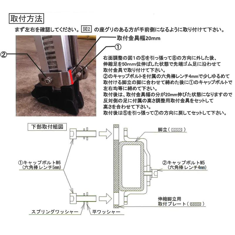 脚立用転倒防止装置セーフティライダー用 伸縮脚立用取付 脚立用転倒防止装置セーフティライダー用 伸縮脚立用取付