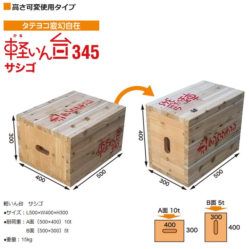 重機受台 軽いん台 サシゴ 345 300x400x500 15kg 耐荷重300縦で10t 仮
