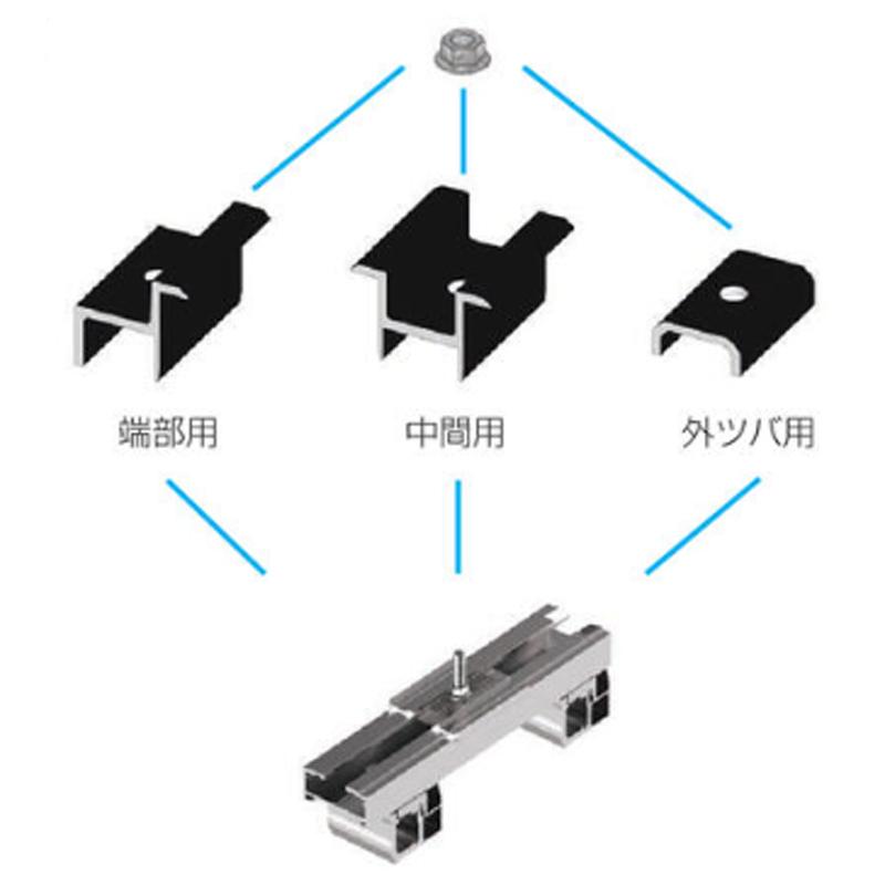 太陽光パネル架台金具 平葺 段葺用 PVA-ATスライドL 70000L 押さえ金具