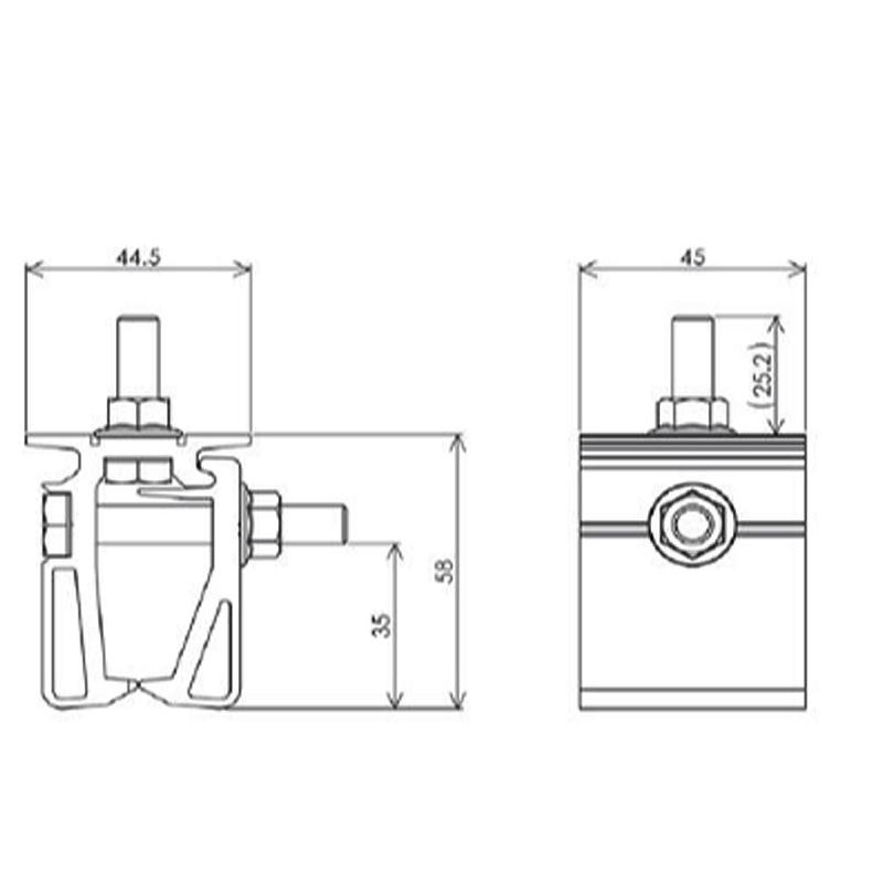 太陽光パネル架台金具 嵌合式立平葺用 PVA-TH light ラック用 700TLSR 