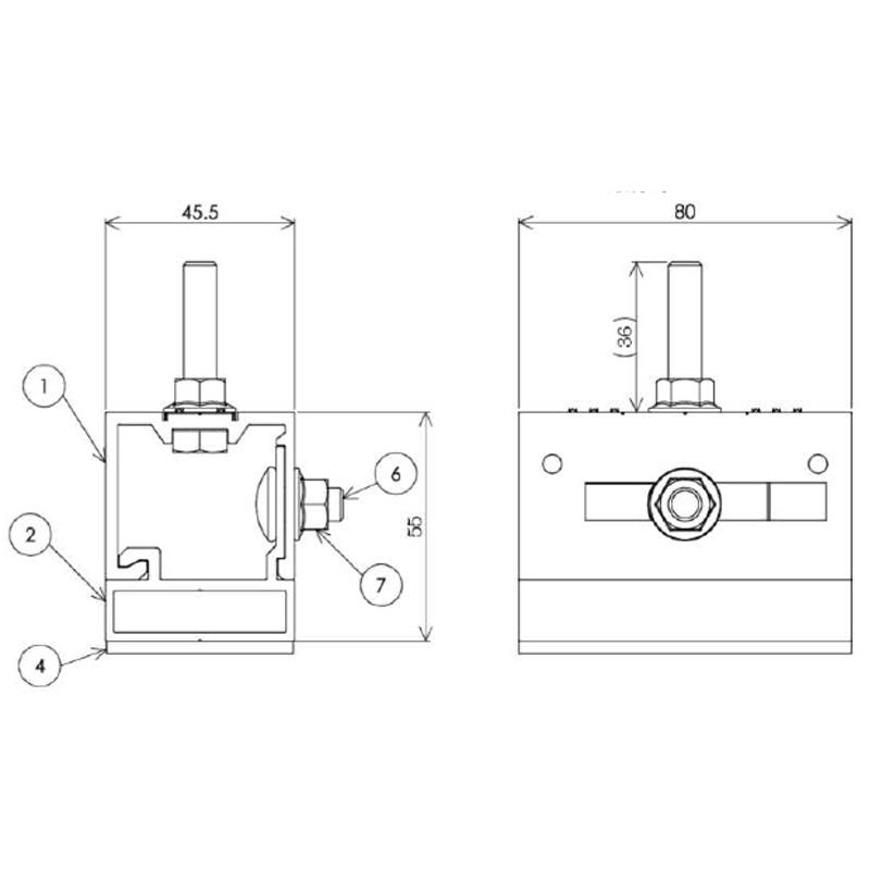 太陽光パネル架台金具 重ね式折版屋根 PVA-KS light 790KSR 押さえ金具