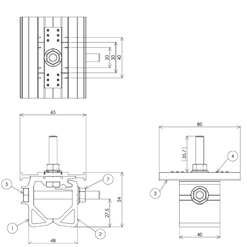 太陽光パネル架台金具 ハゼ式折板屋根 PVA-HS light 700HLS 直付