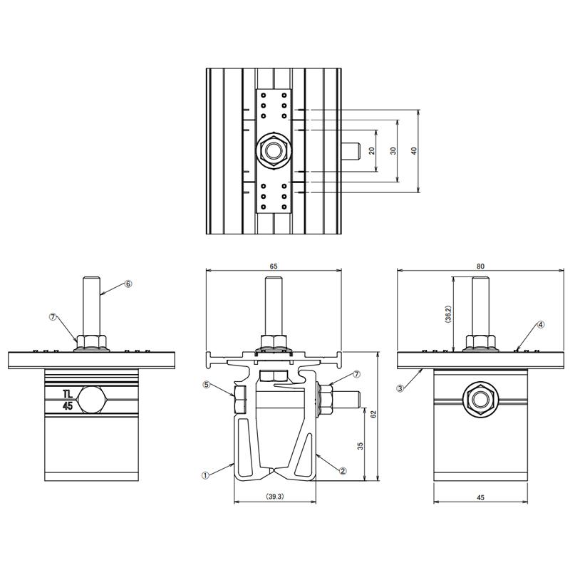ダイドーハント（DAIDOHANT） 太陽光パネル架台金具 立平用掴み金具 TH