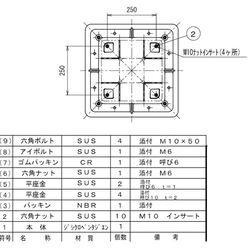 樹脂製ミライハンドホール MH-3045 5.4kg マンホール蓋380x380用 樹脂製ミライハンドホール MH-3045 5.4kg マンホール蓋380x380用