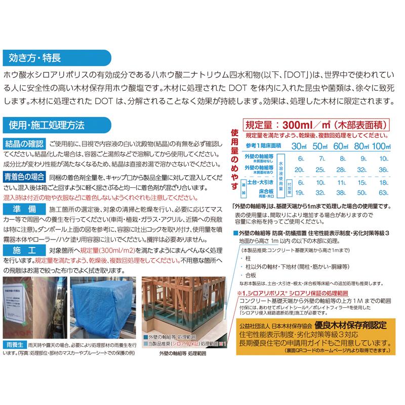 シロアリポリス 防腐防蟻ホウ酸水 クリア 19L BHK-1870 シロアリ 