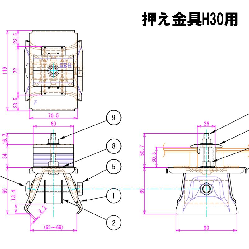 太陽光架台金具 D-SWAT2 嵌合折版C DS2-KSC-HM 標準/HITタイプ