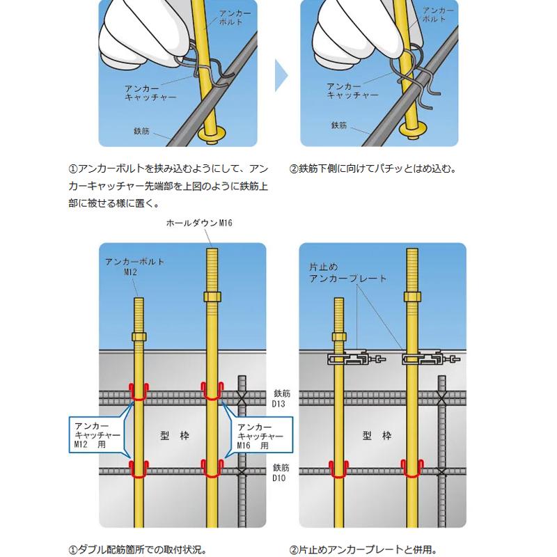 アンカーキャッチャー M12用 500個入 8206119 D10/13用 アンカーボルト
