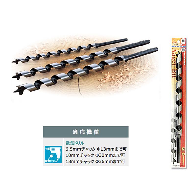 大西工業 ロングビット（NO．３） 28mm 大西工業 木工用 ロングビット No.3 サイズ28mm チャック径10mm 全長