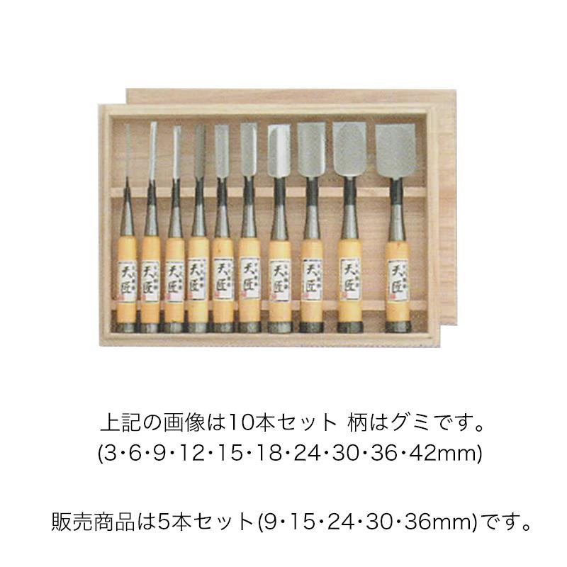 外丸鑿　ノミ　5本セット Sotomaru・外丸鑿