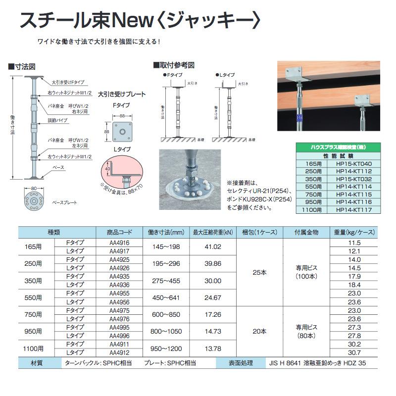 スチール束 ジャッキー2 20本入 750用Lタイプ 働き寸法mm 600〜850 