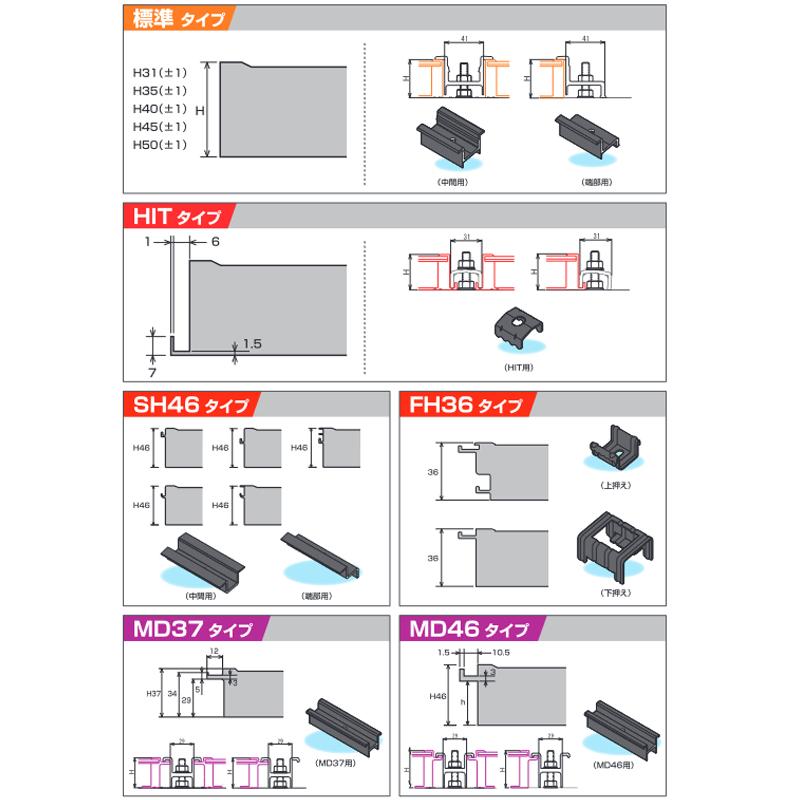 太陽光発電架台金具 D-SWAT 丸ハゼ折版 端部セットA  HITタイプ DS-MHZ-T-HIT 高耐食鋼板 北別 スワロー 代引不可｜plusyskenchiku｜03