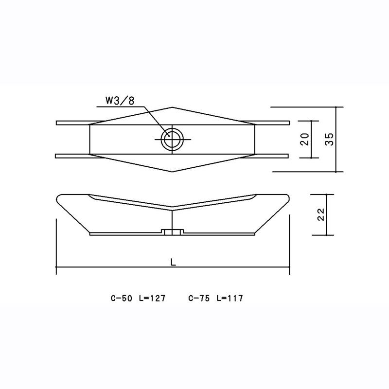吊り金物 デッキプレ−ト用 吊り金具 Cデッキハンガー C-50 亜鉛鋼板