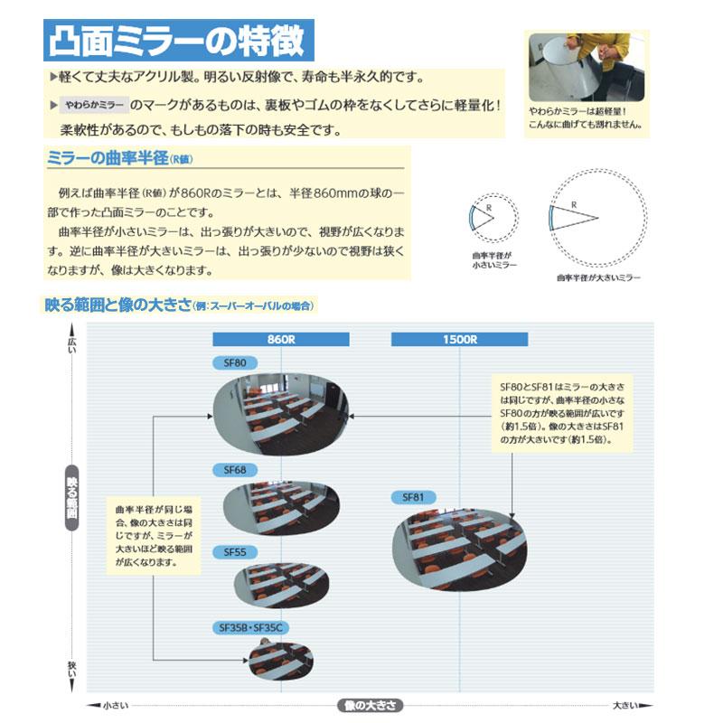 安全ミラー 凸面ミラー ドームミラー D100 径1043×H420 室内専用
