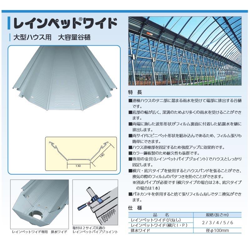 ビニールハウス部材 レインペットワイド穴なし 3m 10枚入 RP-W-3 連棟