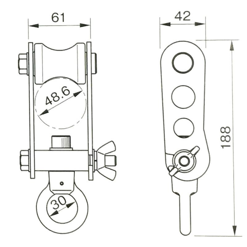 単管 トロリー LB-Tr 許容 ライフロック チェーンブロック 滑車 吊具 重量 150kg 123 伊藤製作所 アミD｜plusyskenchiku｜02