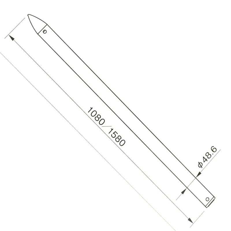 単管 杭 支柱 10本入 ドブメッキ 48.6 パイプ STS-1000 基礎杭 1m 3.1