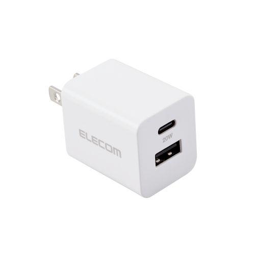 ELECOM MPA-ACCP36WH AC充電器/ USB充電器/ USB Power Delivery準拠/ 20W/ USB-C1ポート/ USB-A1ポート/ スイングプラ…｜plusyu｜02