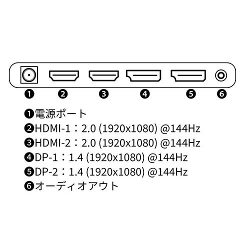 JAPANNEXT JN-238Gi144FHDR-HSP ゲーミング液晶ディスプレイ/ 23.8型/ 1920×1080/ HDMI×2、DP×2/ ブラック…｜plusyu｜02