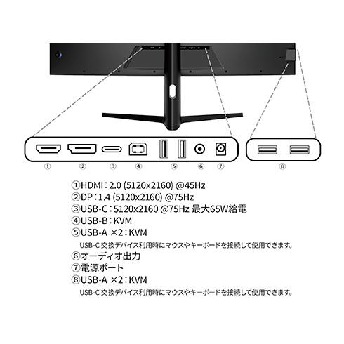 JAPANNEXT JN-5X40-N 液晶ディスプレイ 40型/ 5120×2160/ DP×1 JAPANNEXT JN-5X40-N 液晶ディスプレイ 40型/ 5120×2160/ DP×1