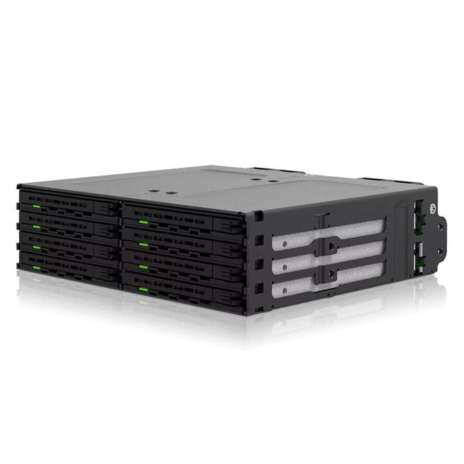 ICY DOCK MB038SP-B 8 x 2.5インチ SAS/ SATA HDD/ SSD搭載用リムーバブルケース 5.25インチベイサイズ_3