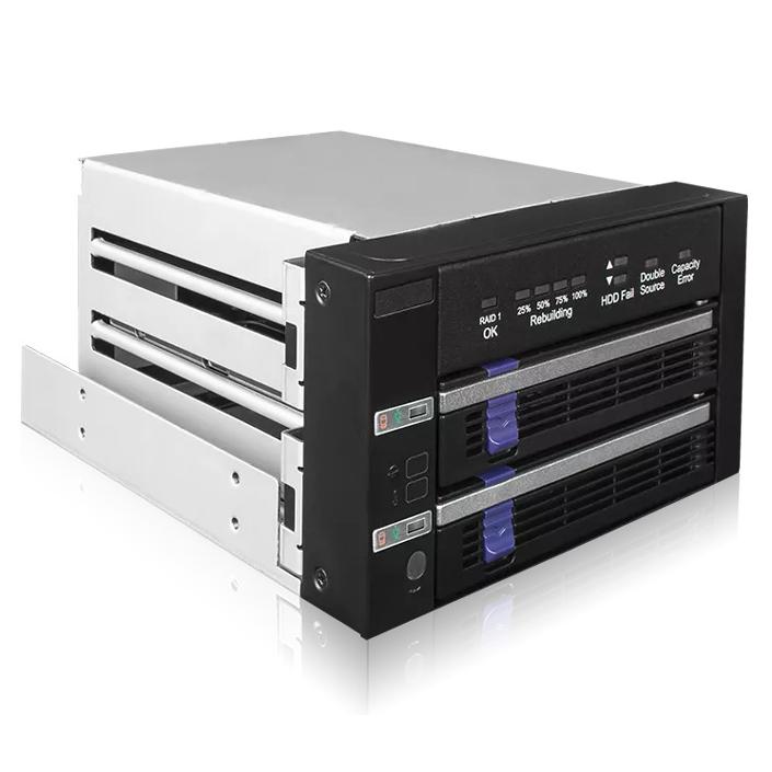ICY DOCK MB901SPR-B R1 2.5/ 3.5インチ SATA HDD/ SSD搭載用RAIDユニット 2 x 5.25インチベイサイズ RAID 1 \u0026 JBOD…の画像