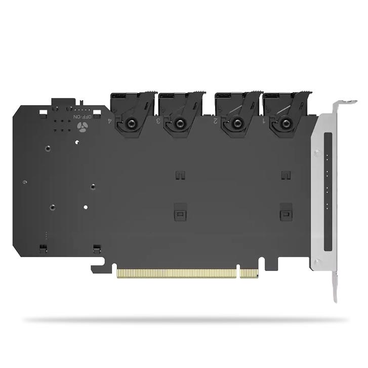 ICY DOCK MB204MP-B 4 x M.2 NVMe SSD搭載用リムーバブルアダプタ PCIe5.0 x16拡張スロット用（PCIe分岐機能が必要）_2