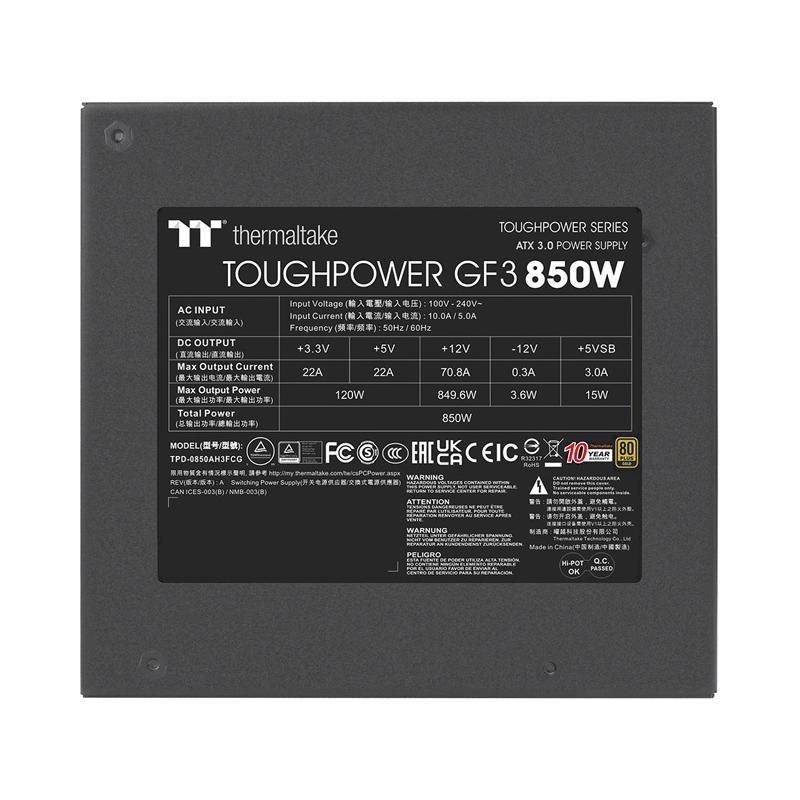 【在庫目安：お取り寄せ】 Thermaltake PS-TPD-0850FNFAGJ-4 電源ユニット TOUGHPOWER GF3 850W PCI Gen5.0 -GOLD- PS TPD 0850FNFAGJ Thermaltake 電源ユニット TOUGHPOWER GF3 850W PCI Gen5 GOLD