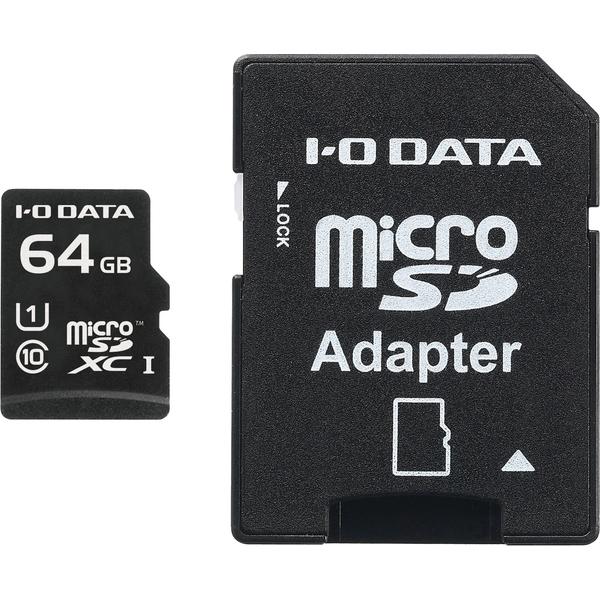 在庫目安：僅少 IODATA EX-MSDU1 64G UHS スピードクラス1対応 64GB 【未使用品】 かわいい microSDXCメモリーカード SDカード変換アダプター付き