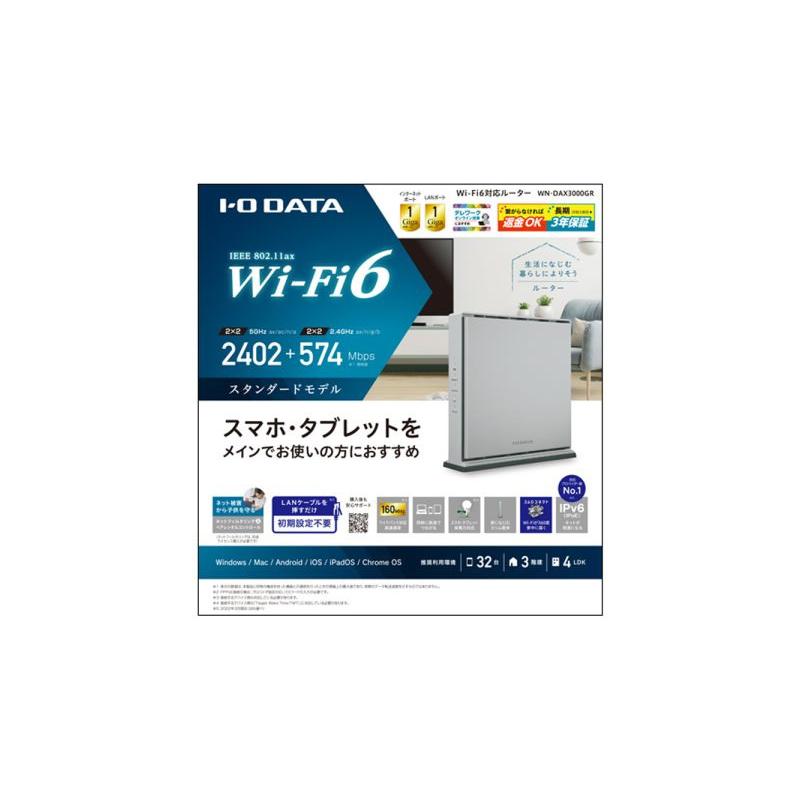 IODATA WN-DAX3000GR Wi-Fi6 1Gbps対応ルーター｜plusyu｜04
