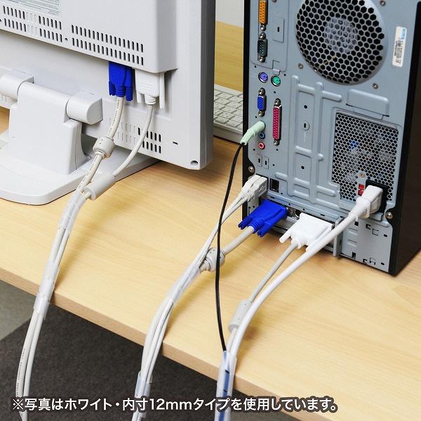 サンワサプライ CA-SP4BKN2 ケーブルタイ（スパイラル・2m巻き・内寸直径4mm・ブラック）｜plusyu｜03