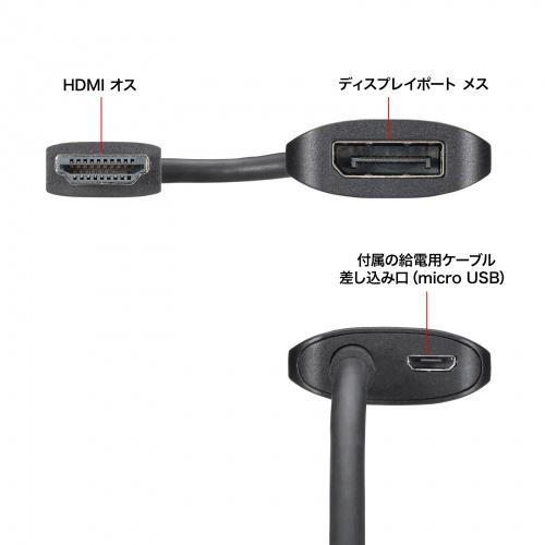 サンワサプライ AD-HD32DP HDMI-DisplayPort変換アダプタ（8K/ 30Hz）の画像