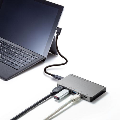 サンワサプライ USB-3TCH15S2 USB Type-C ドッキングハブ（HDMI・LANポート搭載）｜plusyu｜04