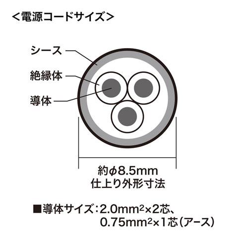 サンワサプライ TAP-KS2-1 工事物件タップ（2個口・1m）｜plusyu｜09