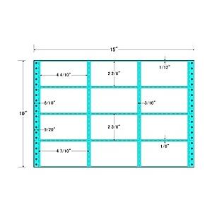  東洋印刷 MH15A タックフォームラベル 15インチ×10インチ 12面付(1ケース500折)