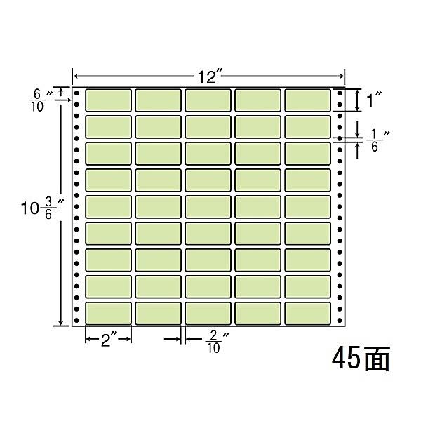 東洋印刷 M12C-GREEN タックフォームラベル 12インチ×10 3/ 6インチ 45面付(1ケース500折)