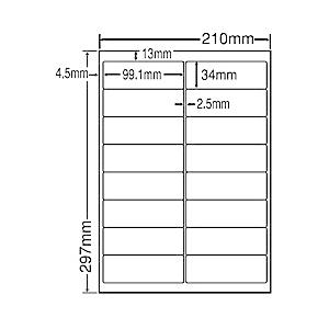 東洋印刷 LDW16UG シートカットラベル A4版 16面付(1ケース500シート)