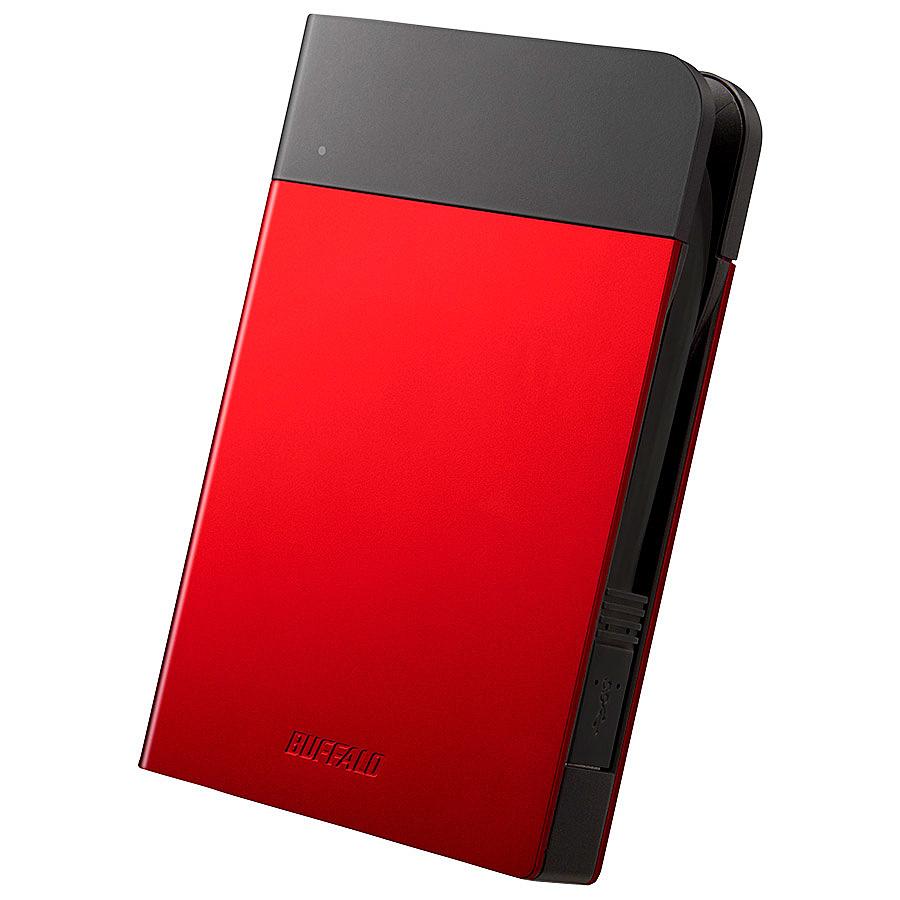 バッファロー HD-PZN2.0U3-R ICカード対応MILスペック 耐衝撃ボディー防雨防塵ポータブルHDD 2TB レッド