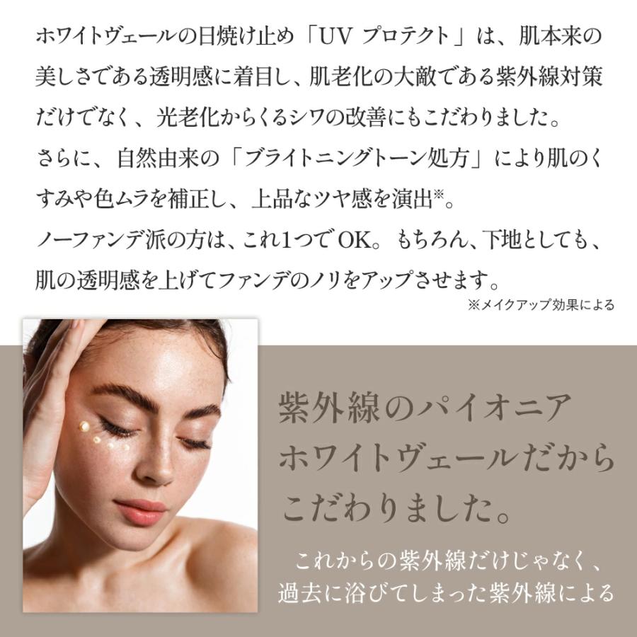 ホワイトヴェール UVプロテクト 3本 スキンケア 日焼け止め ノンケミカル 化粧下地 UVカット 下地 代わり 美白 シワ改善 UVケア ジェル 紫外線 | キラリズム | 11