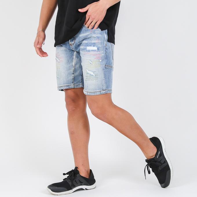 リメイク加工デニムショートパンツ メンズ ジーパン 短パン ハーフ