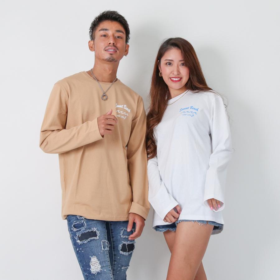 Sunset Beachデザインバックプリントロングtシャツ長袖 カットソー