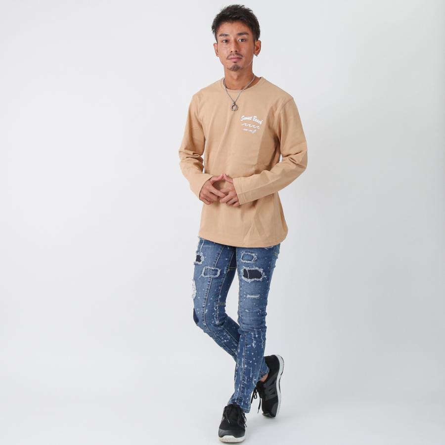 Sunset Beachデザインバックプリントロングtシャツ長袖 カットソー ホワイト ベージュ サーフ メンズ レディース ペアルック リンクコーデ ロンt オーバーサイズ T131 Pluuhallヤフー店 通販 Yahoo ショッピング