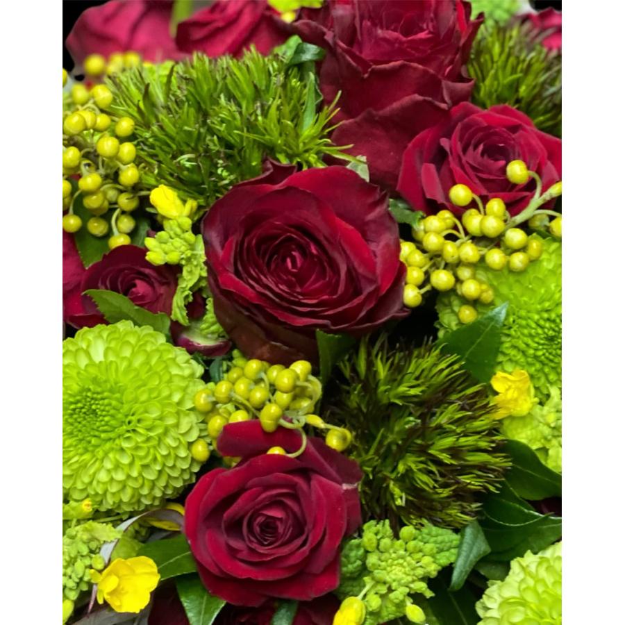 お悔み お供え 生花 バラ 赤 アレンジメント 7700円 おしゃれ 現代風 仏花 枕花 命日 法事 一周忌 四十九日 新盆 洋花 送料無料 メッセージカード無料 |  | 05